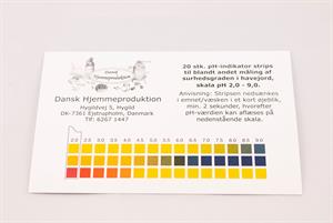 PH-indikator strips til blandt andet måling af surhedsgraden i havejord, skala 2,0 - 9,0. 20 stk
